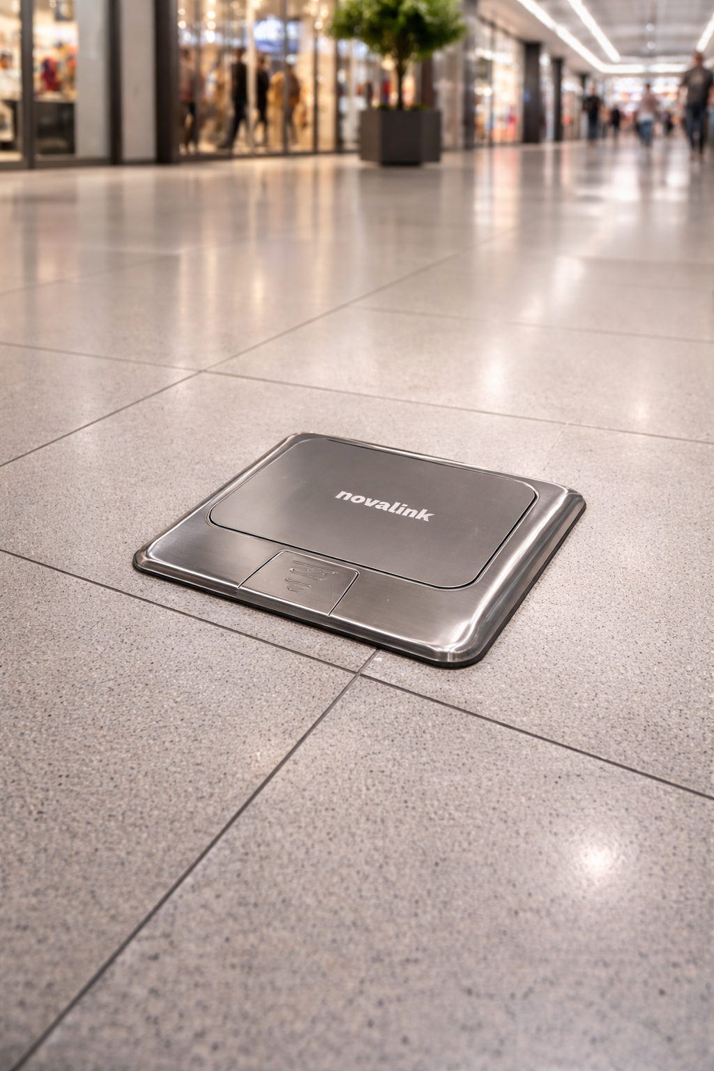 Hộp Ổ Điện Âm Sàn Novalink NV-FS3S Màu Bạc | Tích Hợp Điện, Mạng, HDMI, USB